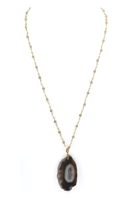 agate stone delicate necklace