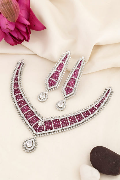 ruby silver necklace
