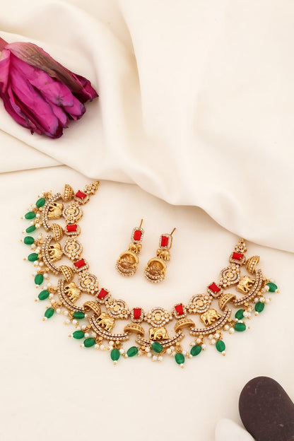 elephant cz necklace