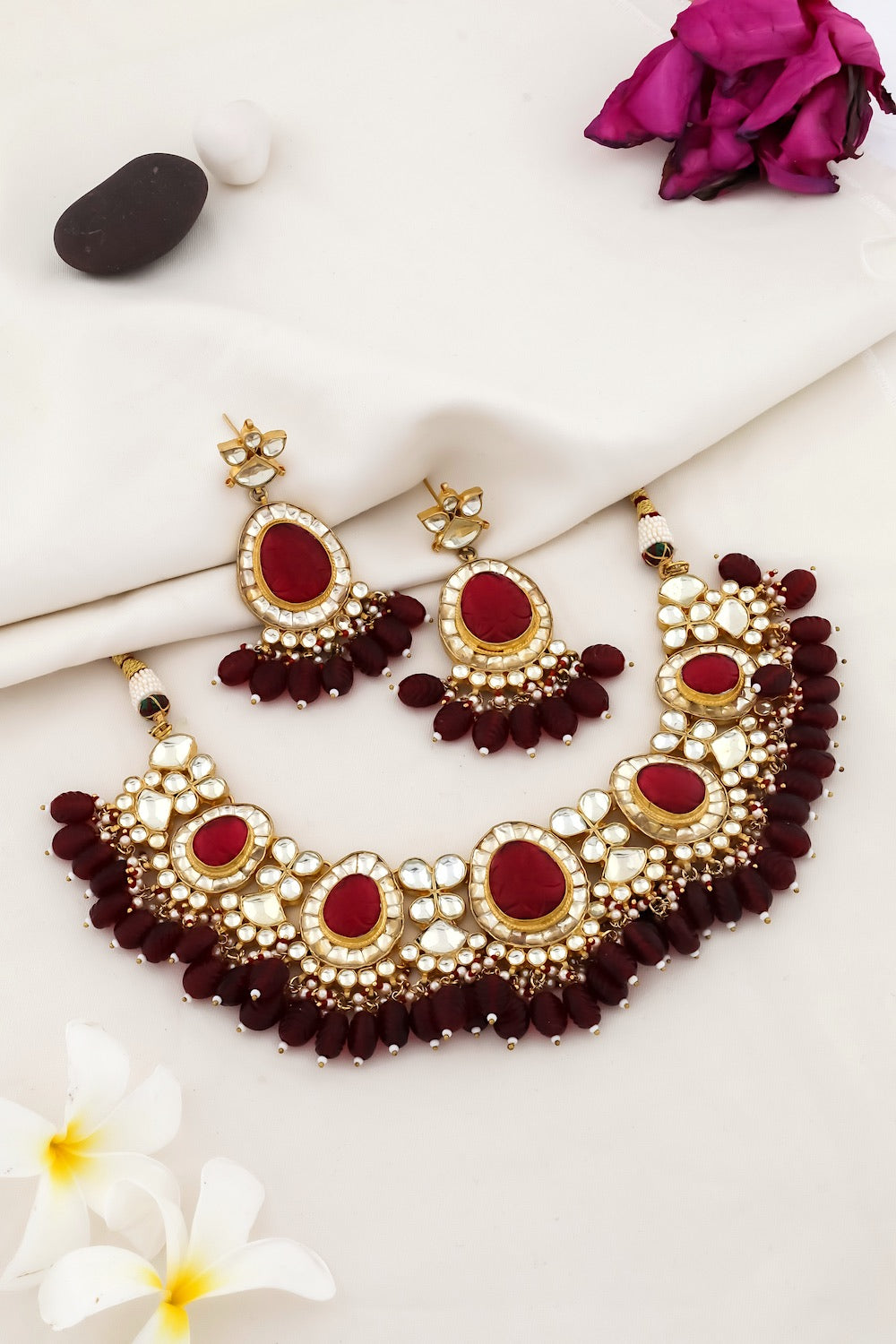 red necklace set