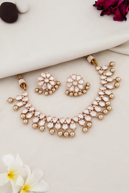 pearl kundan bridal necklace set