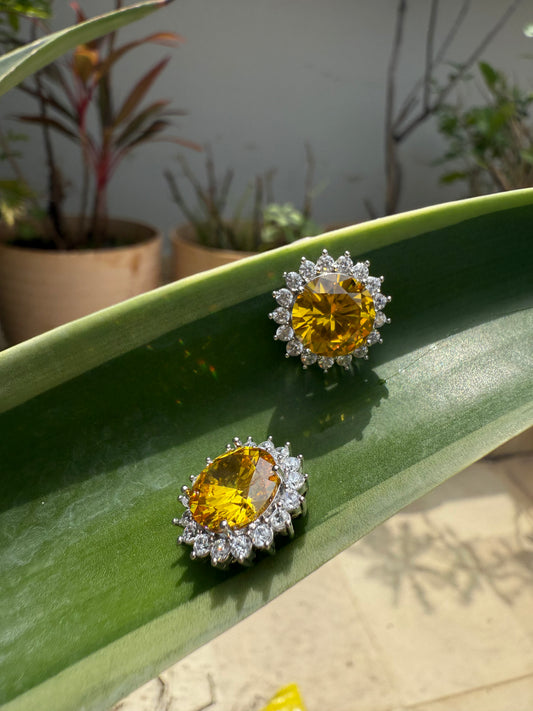 yellow stone earrings