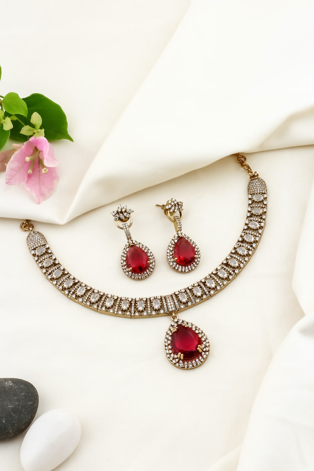 red zircon necklace