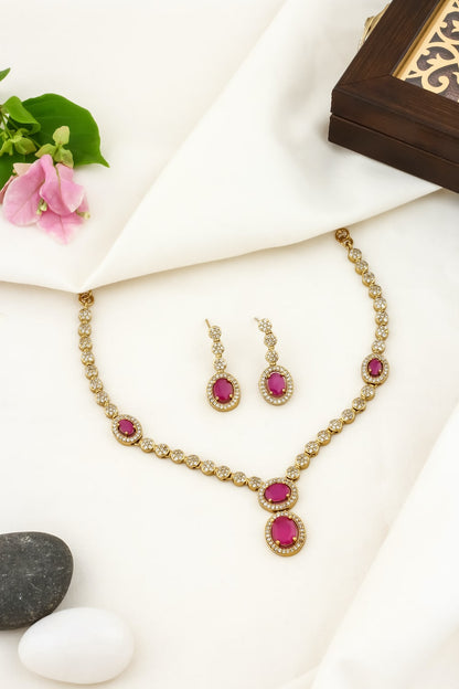 zirconia necklace set