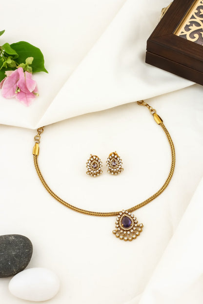 lavender pendant earrings