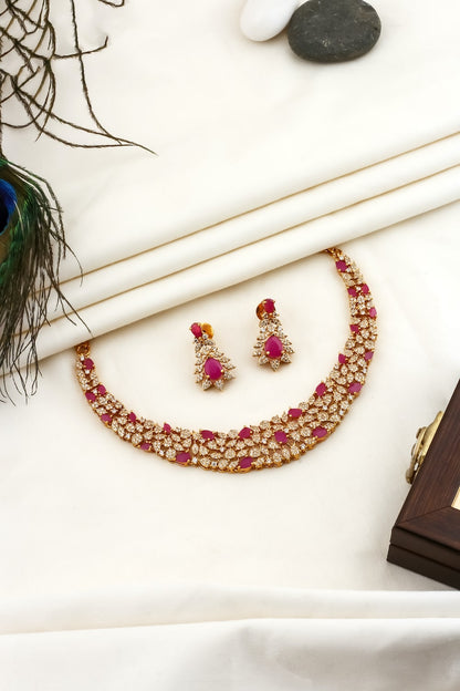 indo western cz necklace
