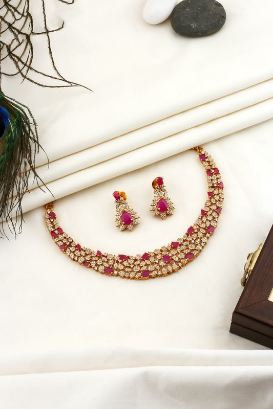 indo western cz necklace