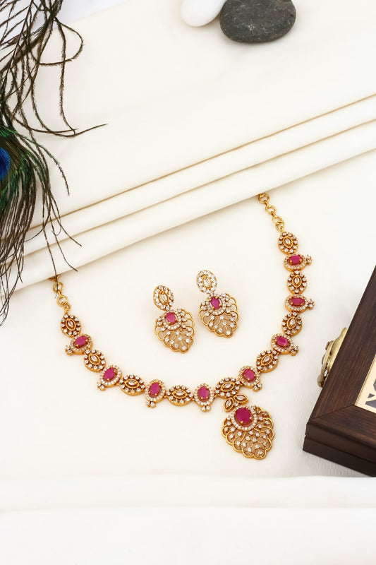 ruby necklace set