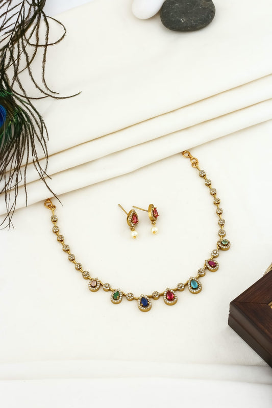 multicolour zircon necklace