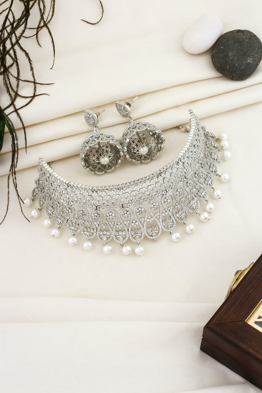 silver choker set