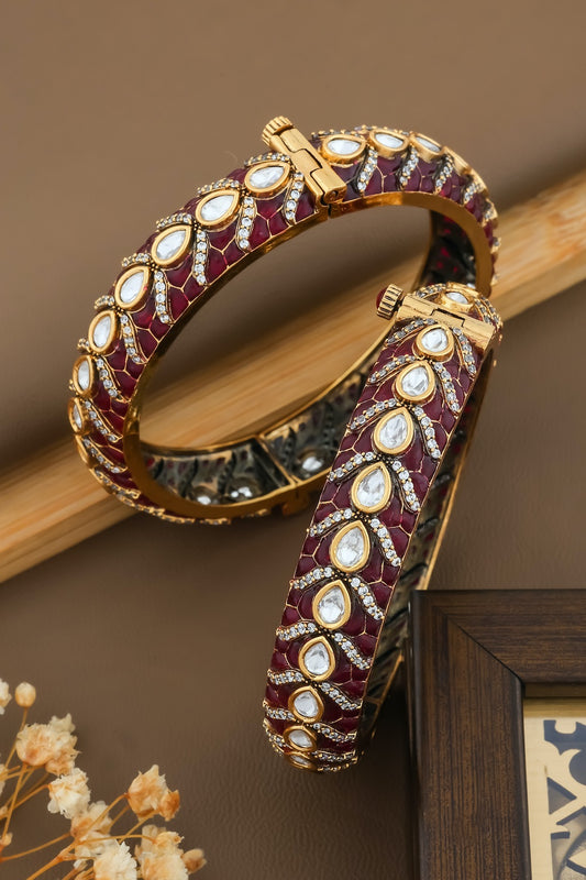 ruby stone polki bangle