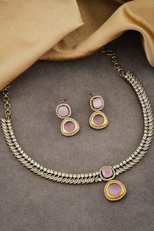 pink cz necklace