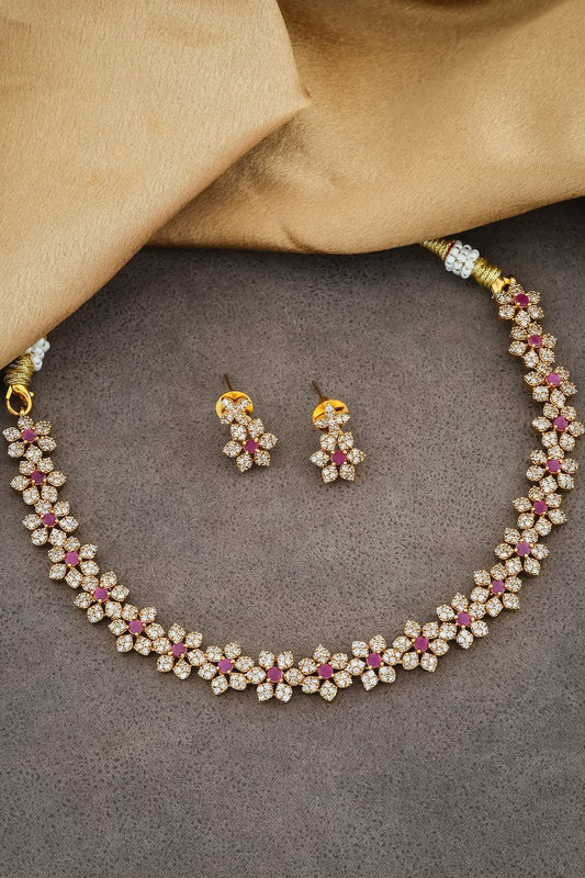 floral diamond choker