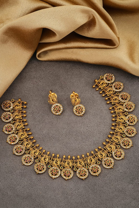 matte gold necklace