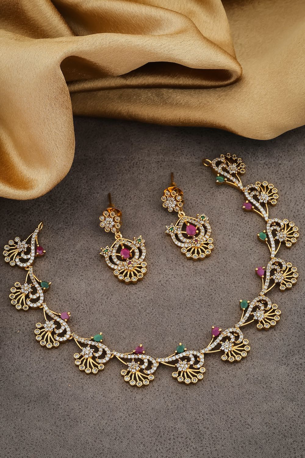 zirconia necklace set
