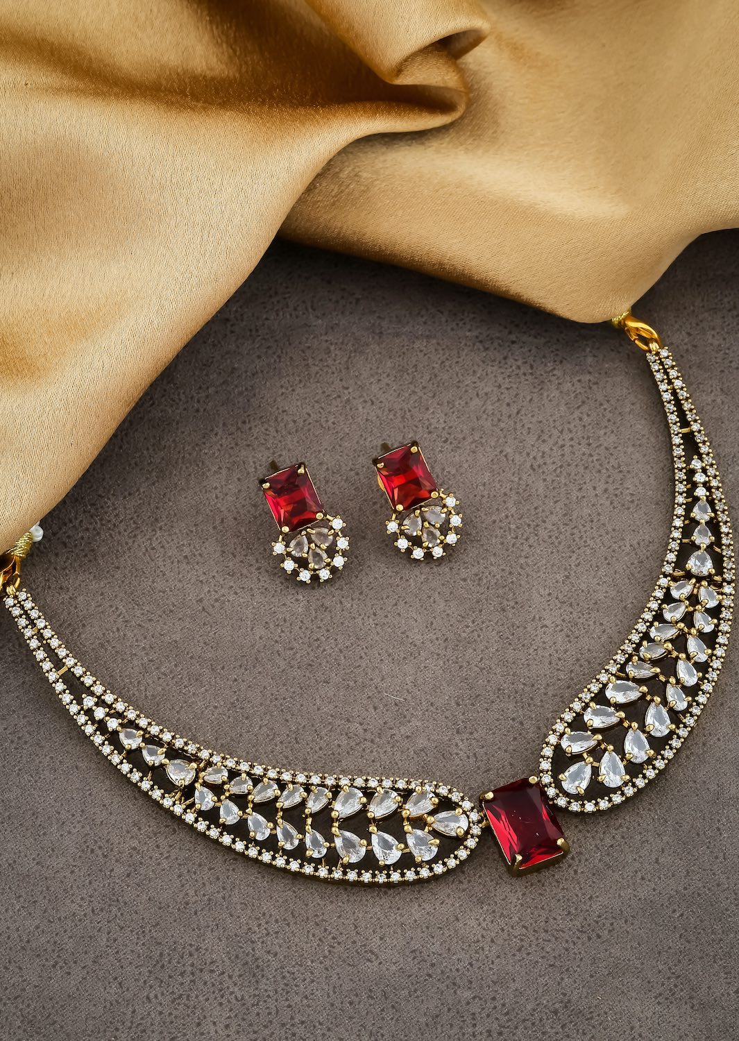 red cz chokers