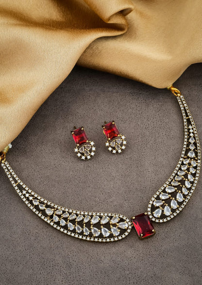 red cz chokers