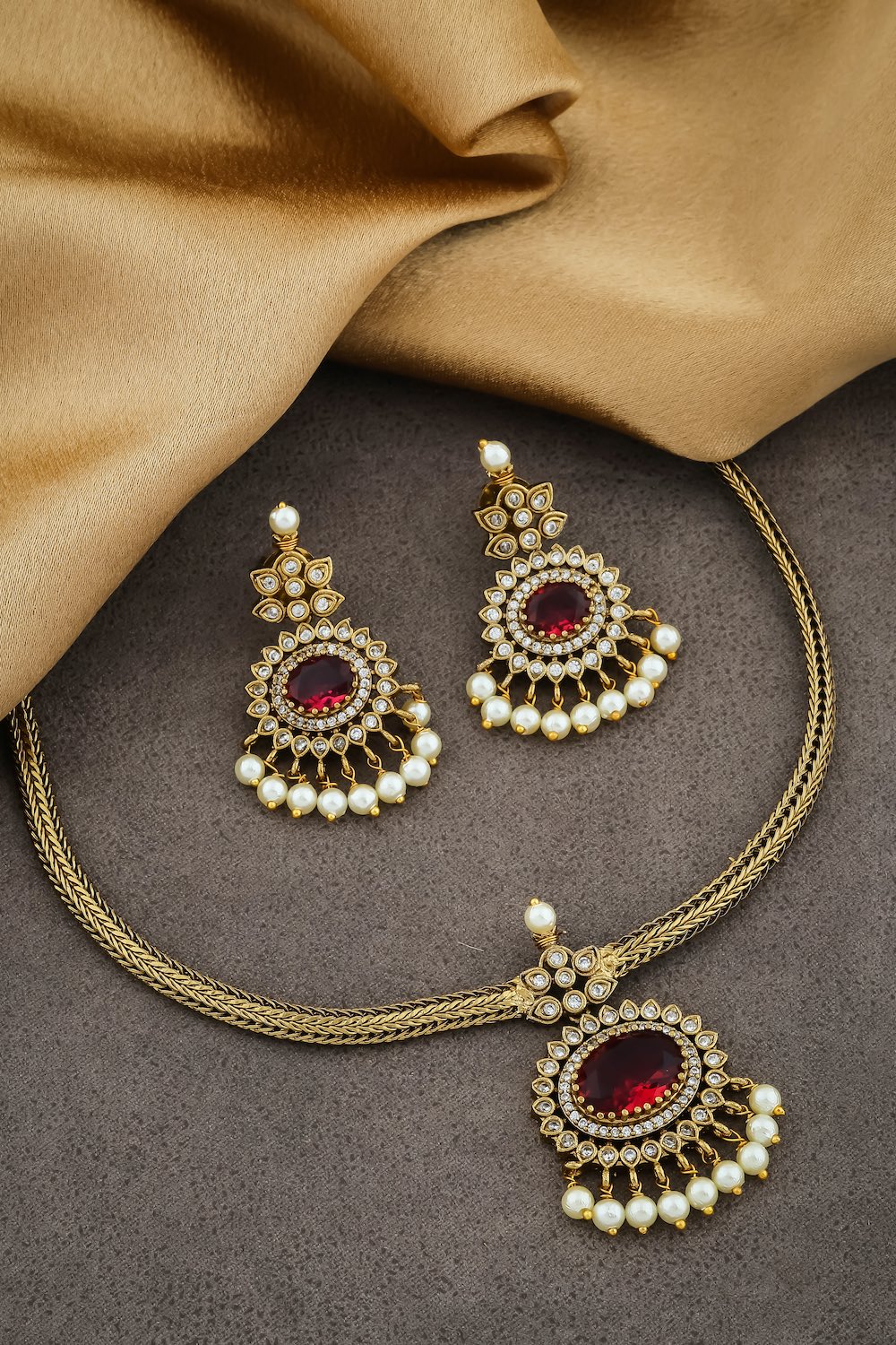 red antique necklace