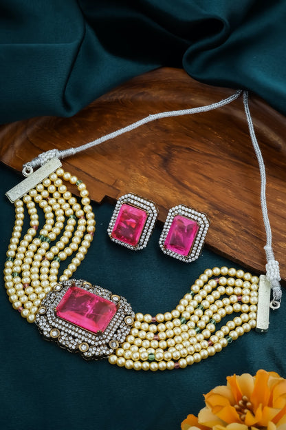 pink pearl necklace
