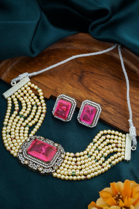 pink pearl necklace