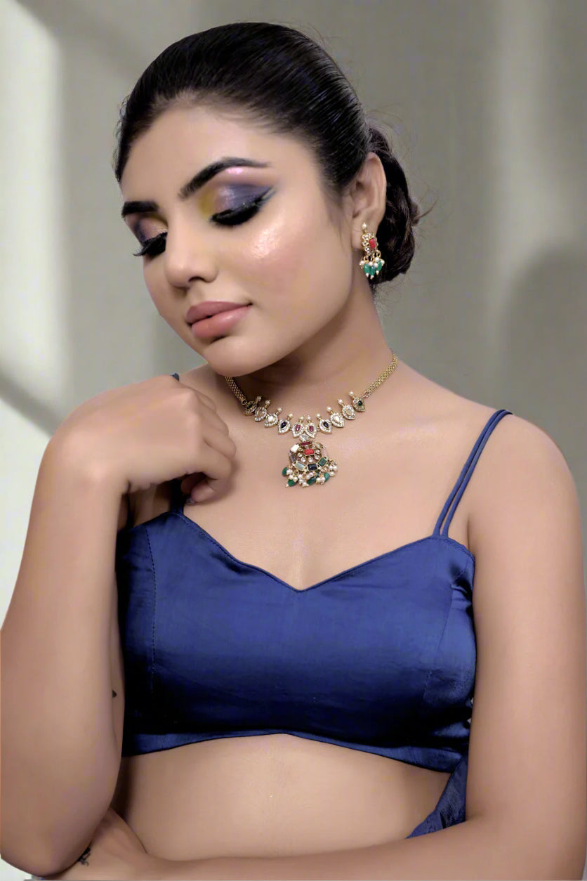 navratna short necklace