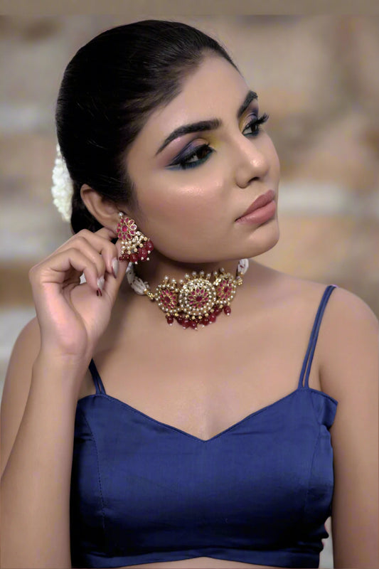 jadau kundan choker necklace set
