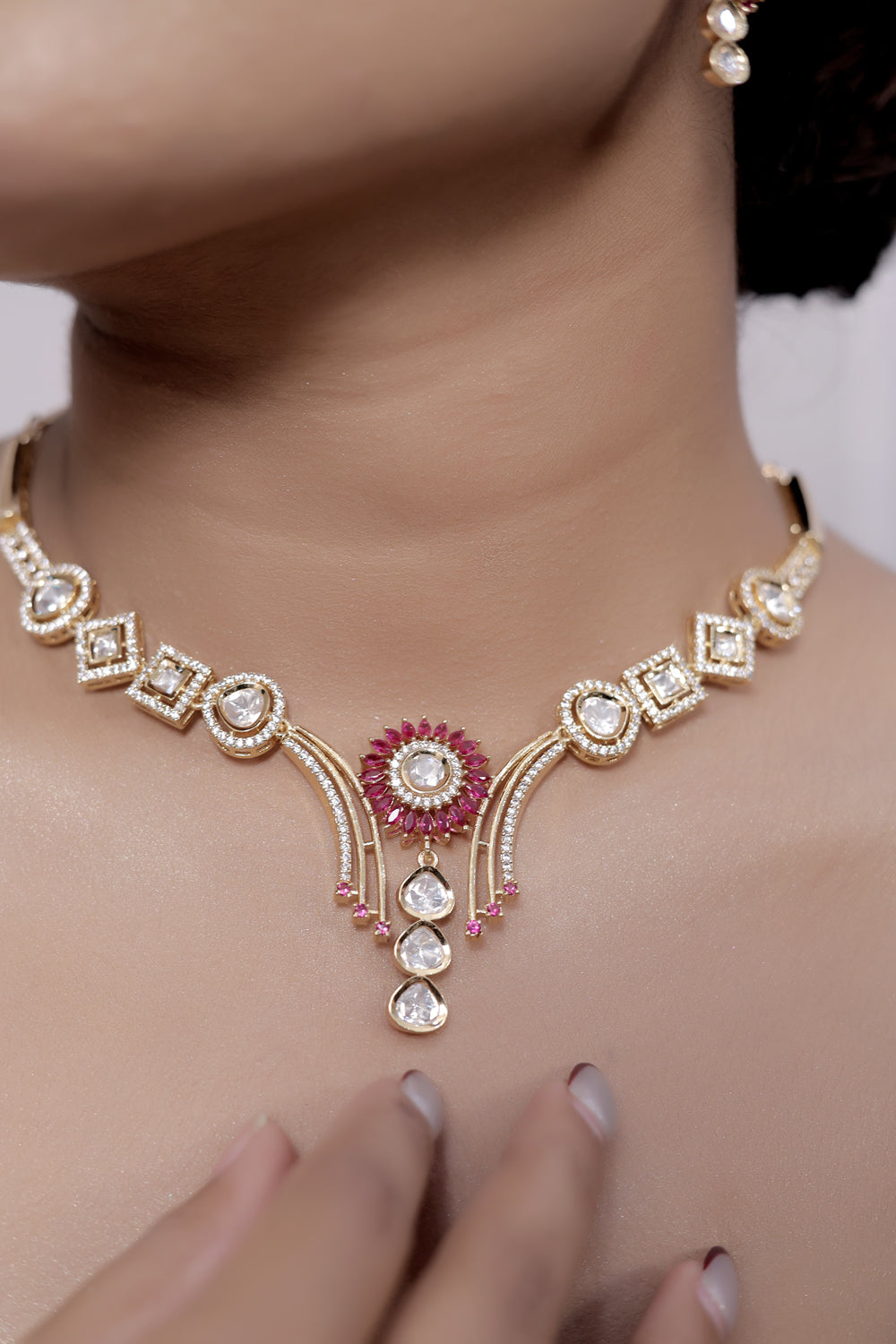 ruby kundan necklace