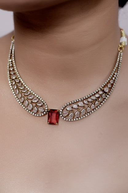 red cz chokers