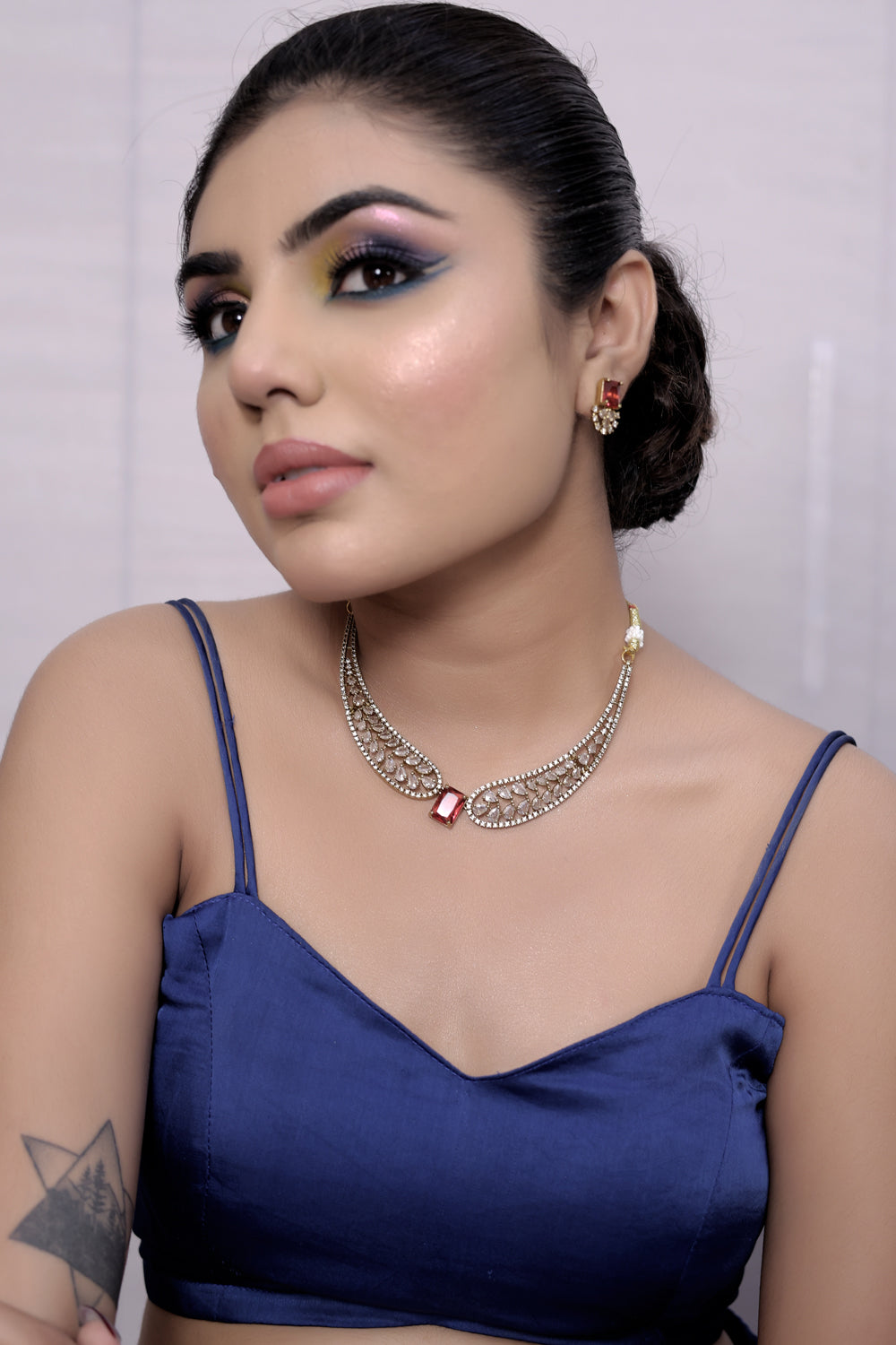 red cz chokers