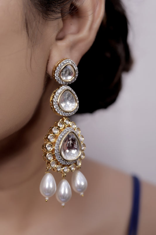 long kundan earrings