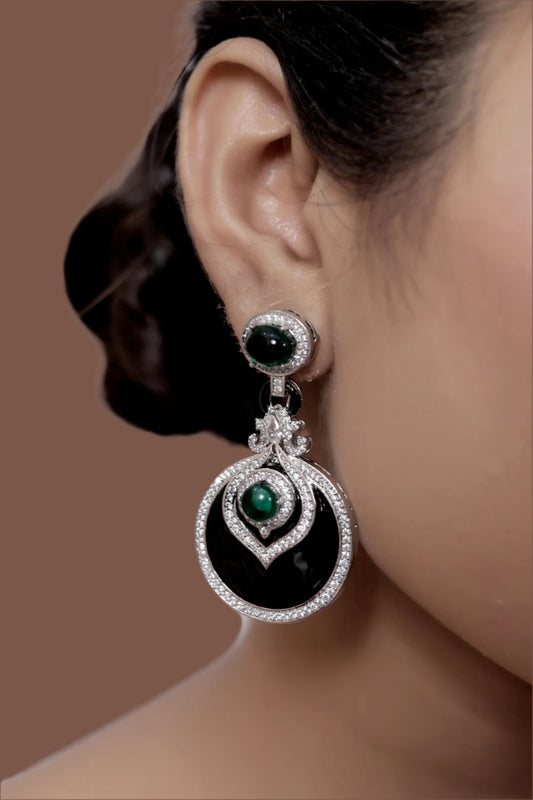 ad enamel emerald earrings