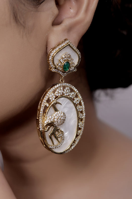 diamond mop earrings
