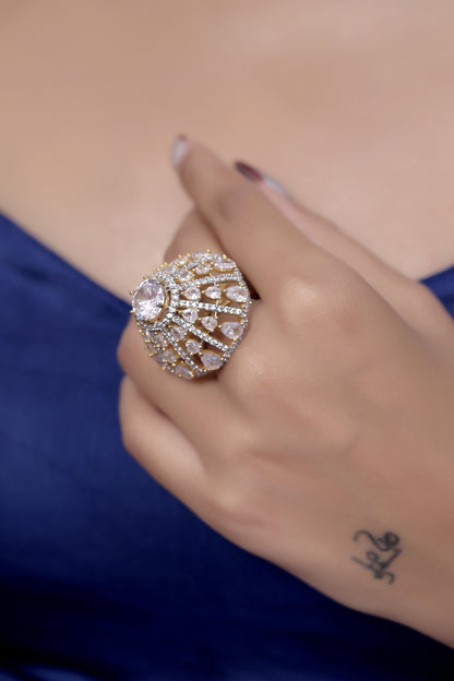 3d cz finger ring