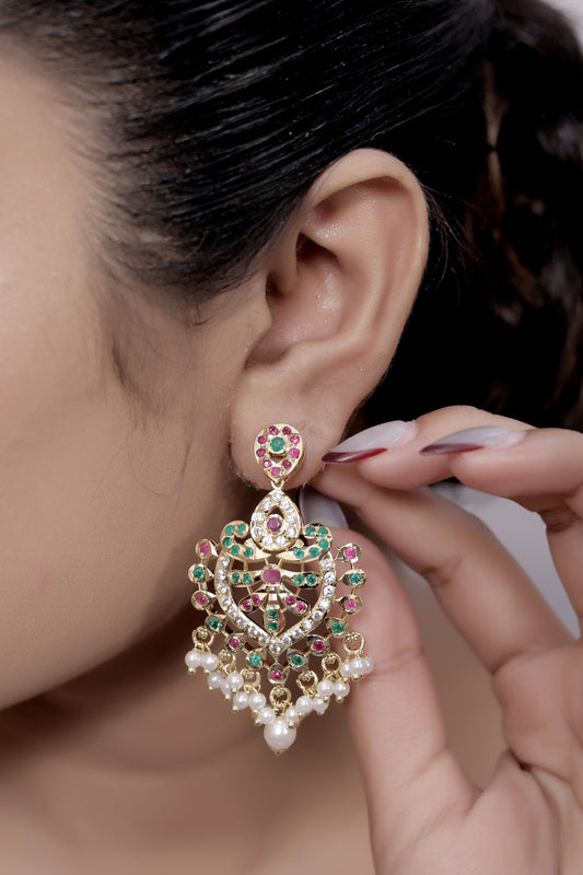 jadau hyderabadi chandbali earrings hjdre250025