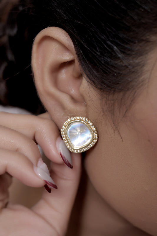 kundan stud earrings