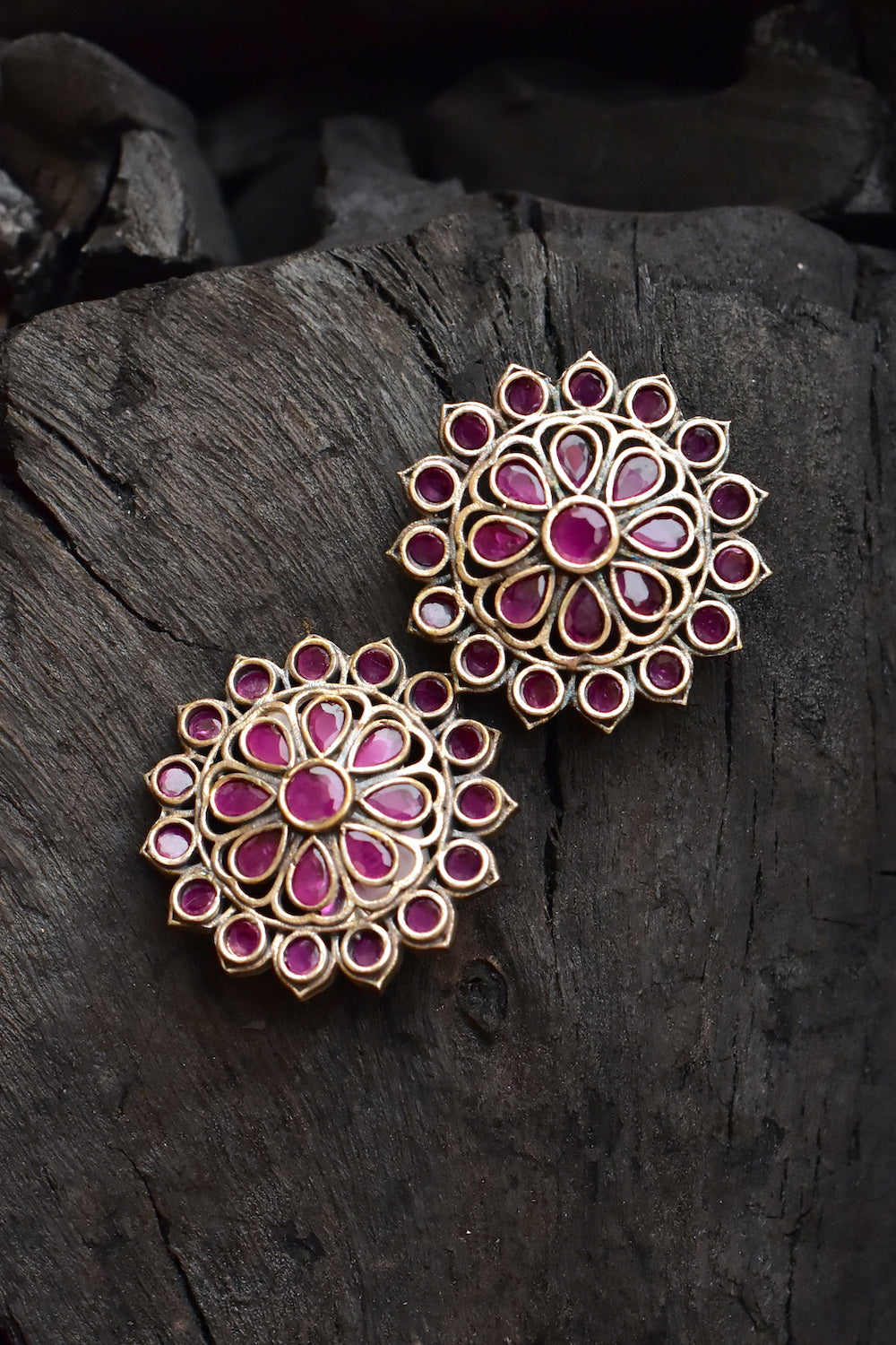 ruby stud earrings