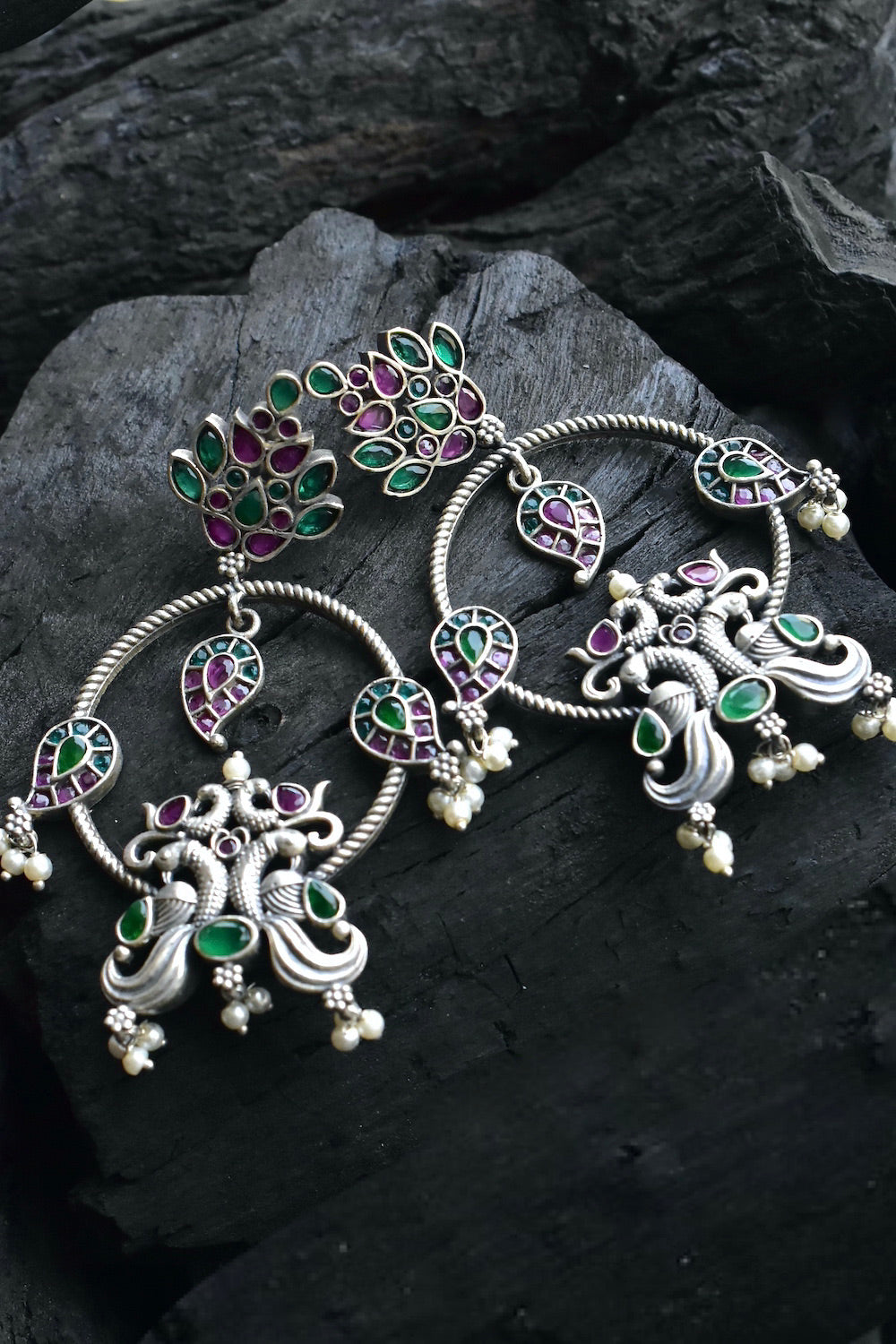 ruby green earrings