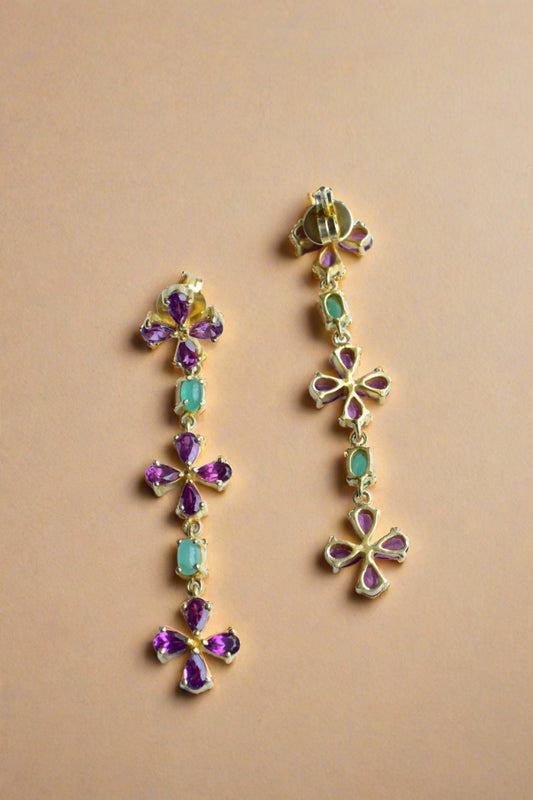 emerald garnet earring