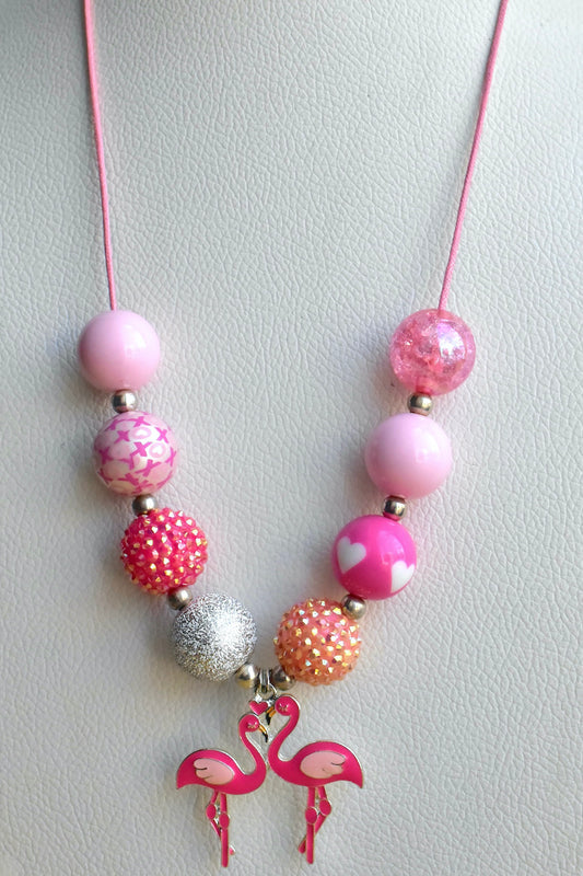 Valentine Theme bubblegum beads necklace bbn231096