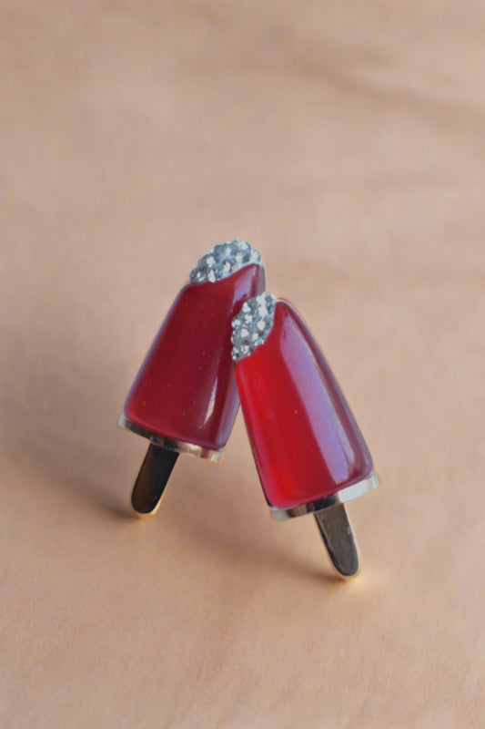 minimal rose gold polish earrings