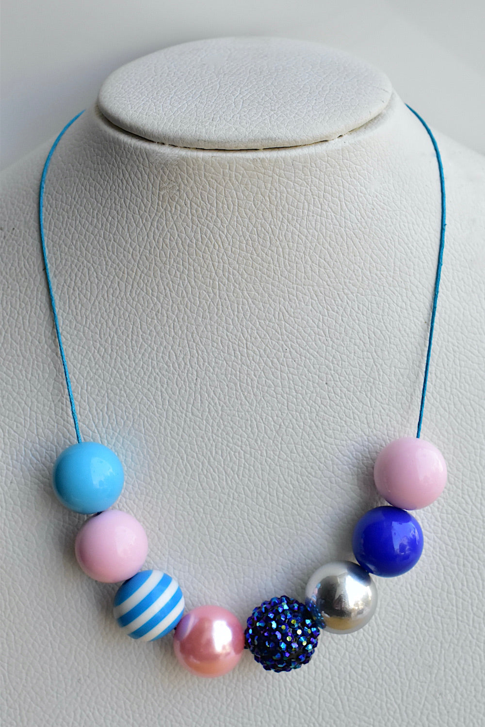 blue pink necklace