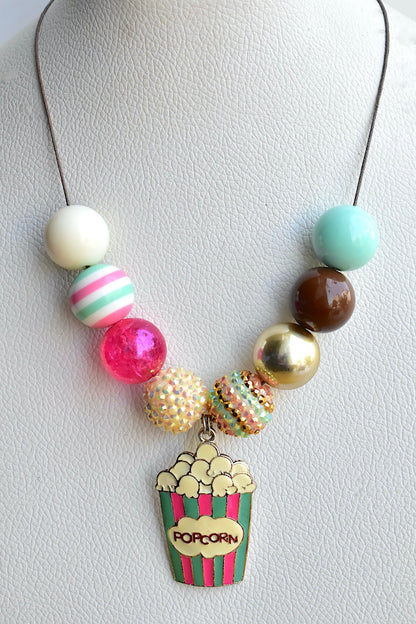 popcorn bubblegum bead necklace