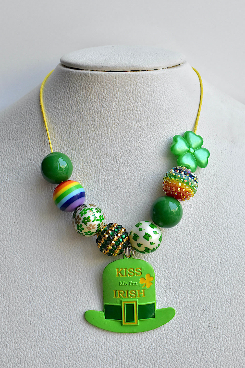 Saint Patrick's Day Theme bubblegum beads necklace