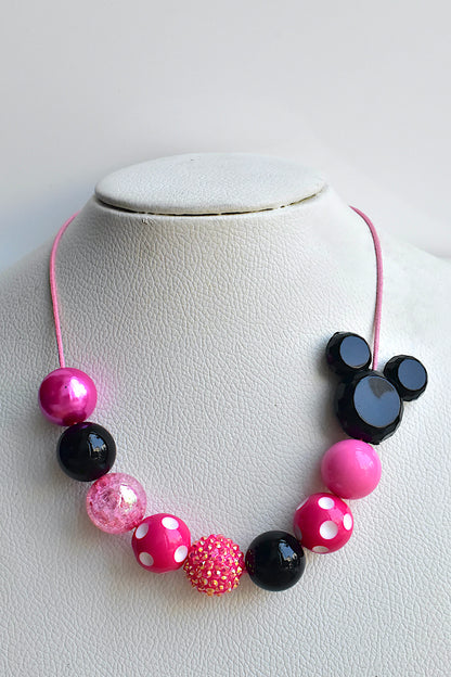 Micky and Minnie theme bubblegum beads necklace bbn231097