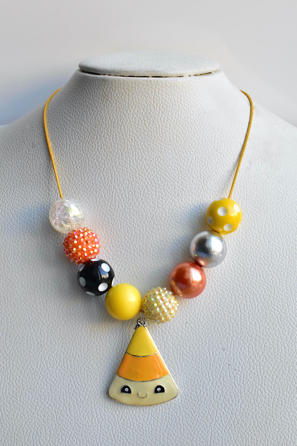 candy corn halloween necklace