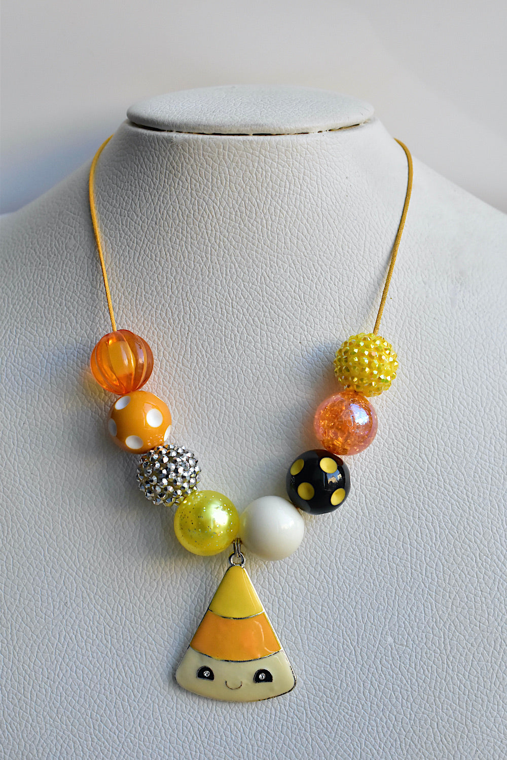 candy corn halloween necklace