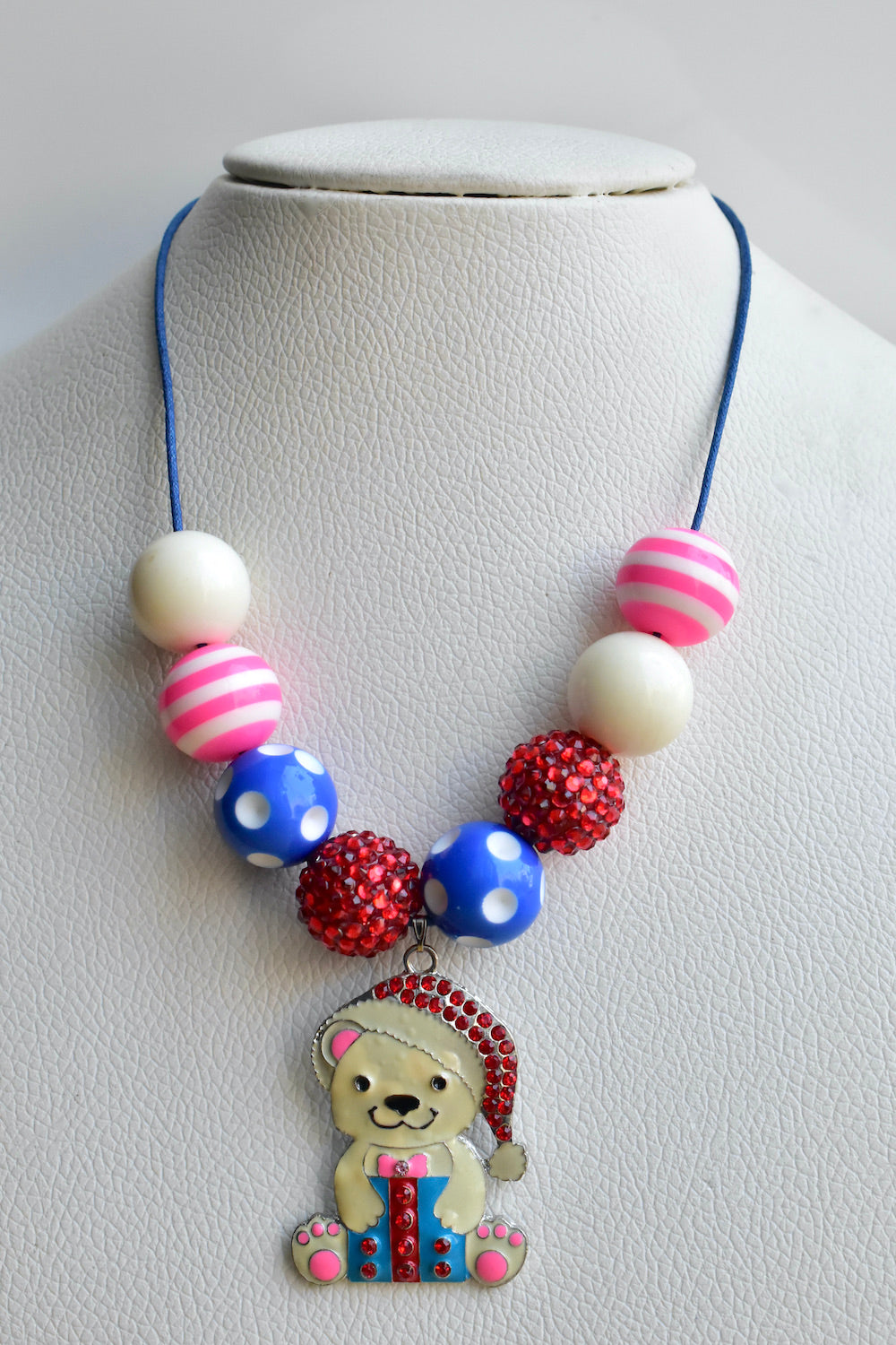 Christmas Theme bubblegum beads necklace bbn231114