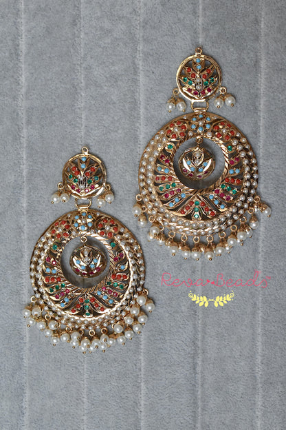 jadau kundan chandbali earrings hjce220917