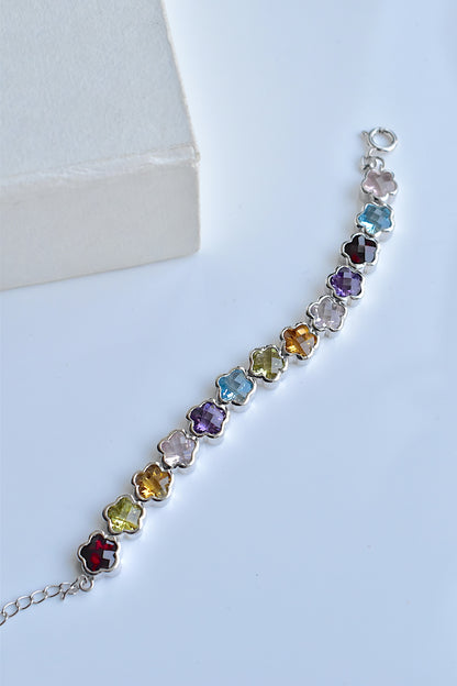 multi stone silver bracelet