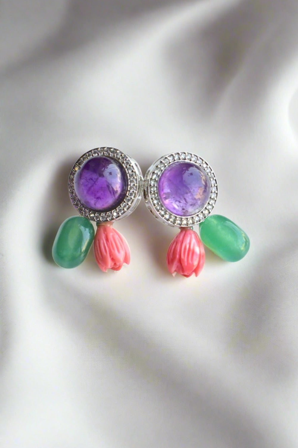 purple stud earrings